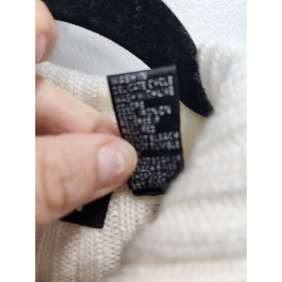 Effeci Womens Sweater Jacket Size Large Ivory Zip Up Front Long Sleeve Quilted - Picture 4 of 8